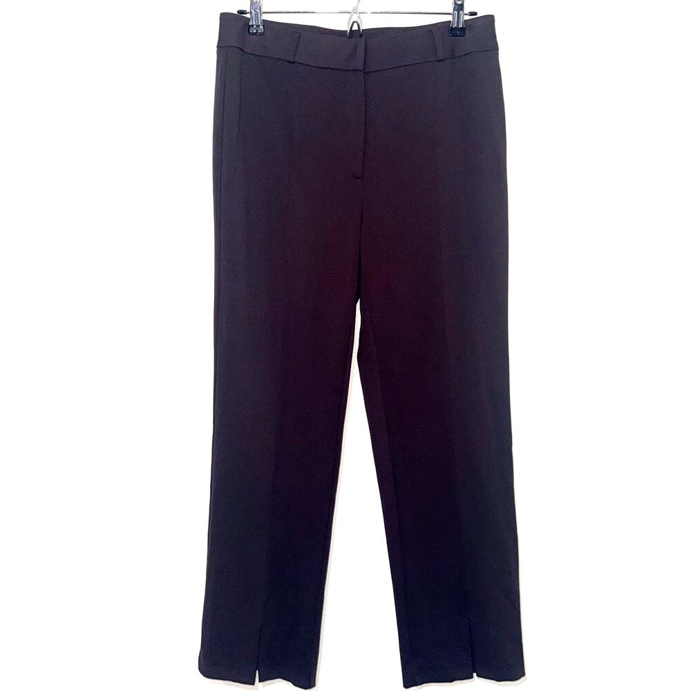 J.Mclaughlin Deanne Split Front Hem Knit Straight Cropped Pant - Brown 8
